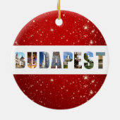 Budapest Hungary Reisfoto's met kerstmis Keramisch Ornament (Achterkant)