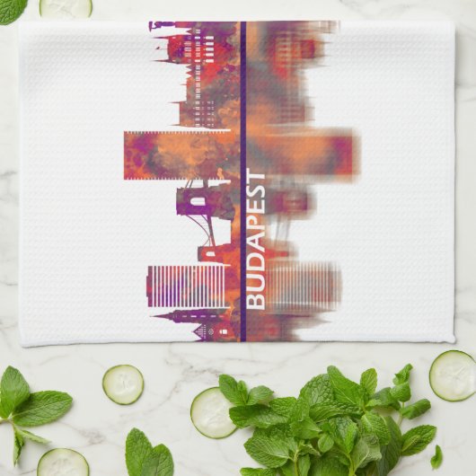 Budapest Hungary Skyline Theedoek (Gevouwen)