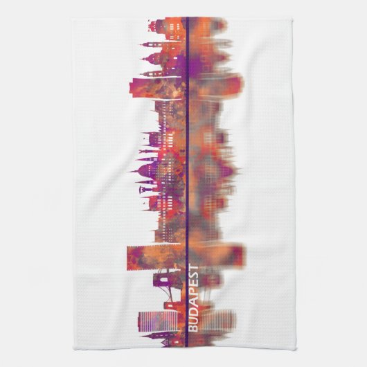 Budapest Hungary Skyline Theedoek (Verticaal)