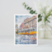 Budapest Hungary Travel Place Waterverf Briefkaart (Staand voorkant)
