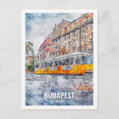 Budapest Hungary Travel Place Waterverf Briefkaart (Voorkant)