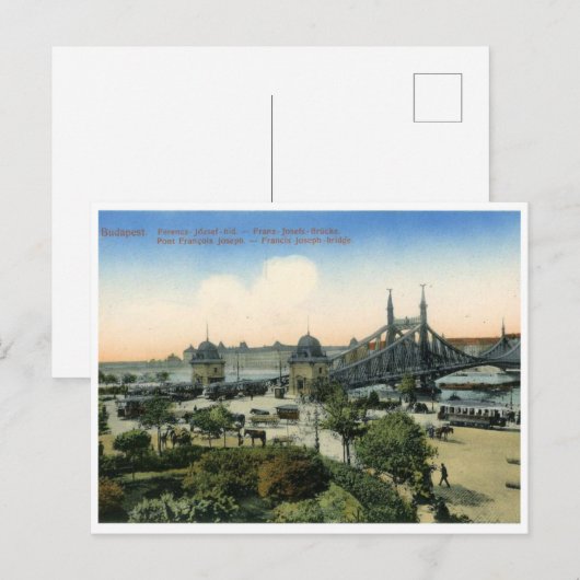 Budapest Hungary vintage Francis Joseph Bridge Briefkaart (Voorkant / Achterkant)