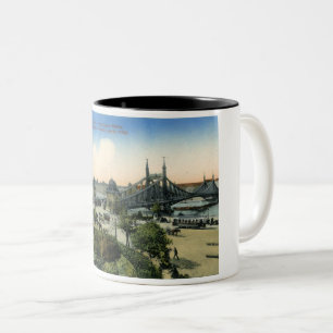 Budapest Hungary vintage Francis Joseph Bridge Tweekleurige Koffiemok