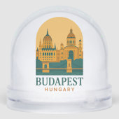 Budapest Hungary Vintage Travel Retro City  Sneeuwbol (Achterkant)