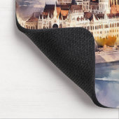 Budapest Hungary Watercolor Painting Panorama View Muismat (Hoek)