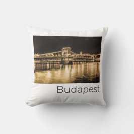 Budapest Kettingbrug Hongarije Retro Nacht Vintage Kussen