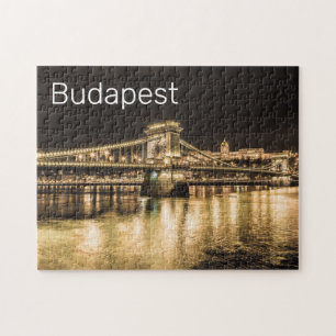 Budapest Kettingbrug Hongarije Retro Nacht Vintage Legpuzzel