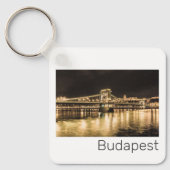 Budapest Kettingbrug Hongarije Retro Nacht Vintage Sleutelhanger (Voorkant)