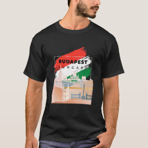 Budapest Landschap Landmerken Silhouet Op Hongarij T-shirt