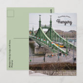 Budapest Liberty Bridge and Tram Hungary Briefkaart (Voorkant / Achterkant)