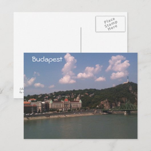 Budapest - Liberty Bridge en Gellert Hill Briefkaart (Voorkant / Achterkant)