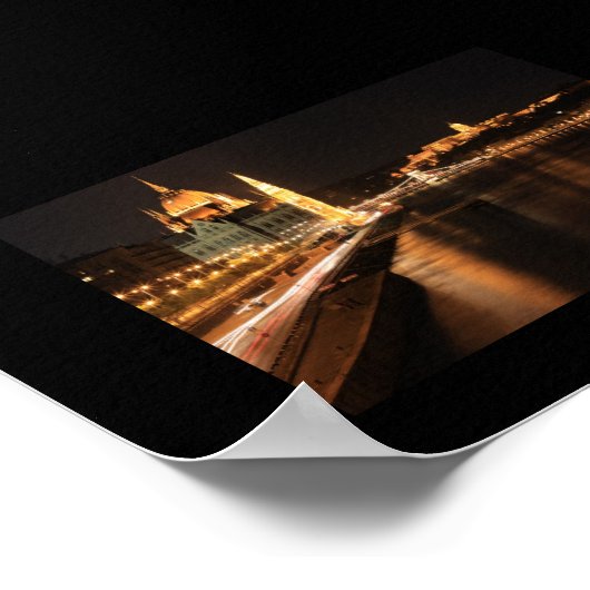 Budapest night from Margit bridge, Parlament, Poster (Hoek)