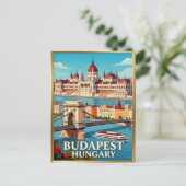 Budapest Parlement Donau Rivier Stad Briefkaart (Staand voorkant)