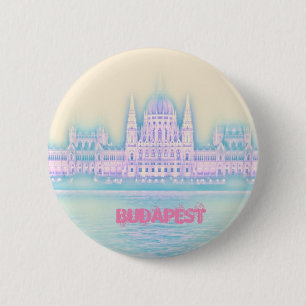 Budapest Parliament Building Hongarije Ronde Button 5,7 Cm