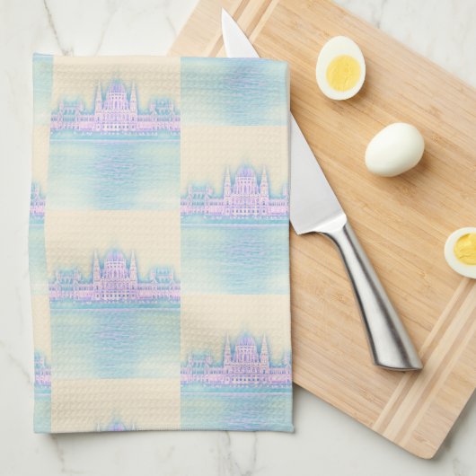Budapest Parliament Building Hungary Pattern Theedoek (Quarter Fold)