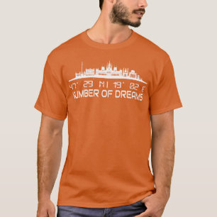 Budapest Skyline GPS coördineert hoofdstad Hongari T-shirt