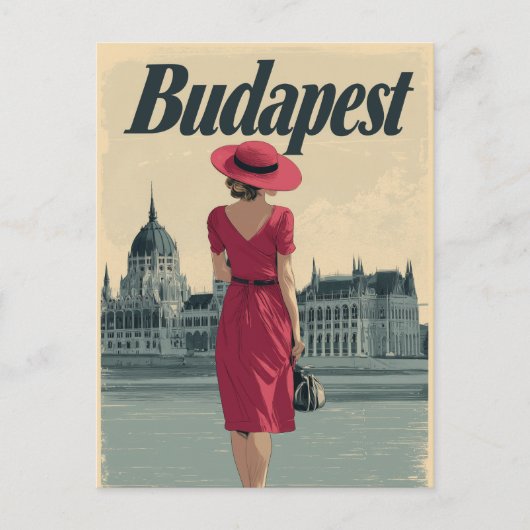 Budapest vintage mode briefkaart (Voorkant)