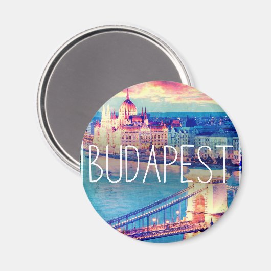 Budapest, vintage poster magneet (Voorkant / Achterkant)