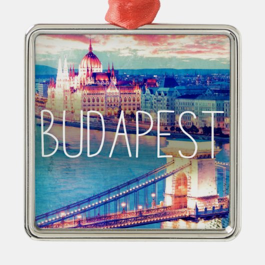 Budapest, vintage poster metalen ornament (Voorkant)