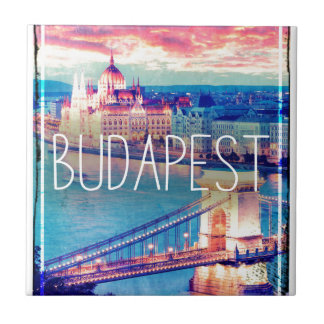 Budapest - vintage-poster tegeltje