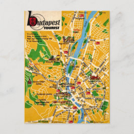 Budapest Vintage Stadkaart Ansichtkaart Briefkaart