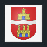 Budapest wapen 2 inch vierkante magneet<br><div class="desc">Boedapest wapenschild</div>