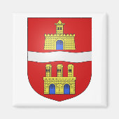 Budapest wapen 2 inch vierkante magneet (Voorkant)