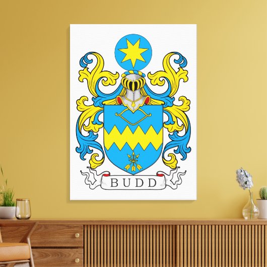 Budd Family Crest Canvas Afdruk (Insitu (Woonkamer))