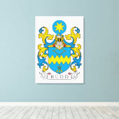 Budd Family Crest Canvas Afdruk (Insitu (Houten vloer))