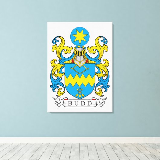 Budd Family Crest Canvas Afdruk (Insitu (Houten vloer))