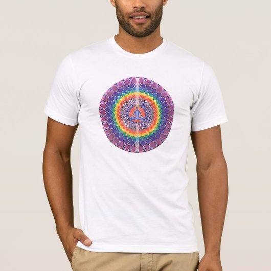 budda mandala Rainbow Peace Shirt (Voorkant)