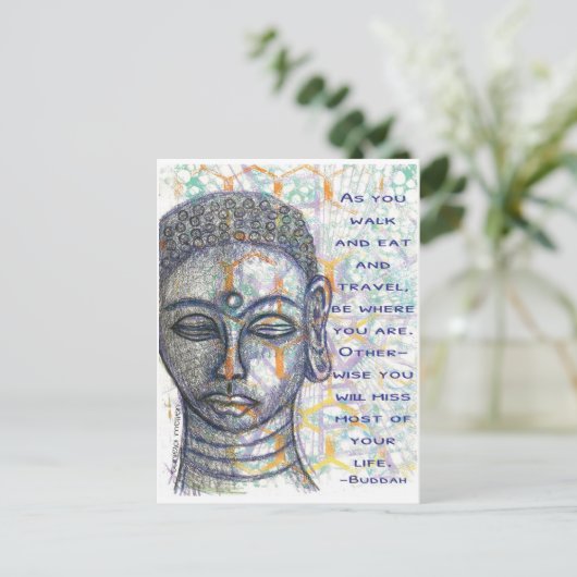 Buddah Briefkaart Sketch (Staand voorkant)