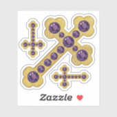Budded Crosses met 12 Faux Amethysts - Contour Sticker (Vel)