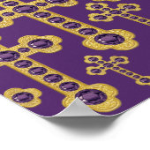 Budded Crosses met 12 Faux Amethysts - Poster (Hoek)
