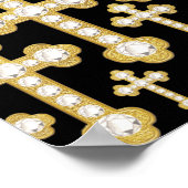 Budded Crosses met 12 Faux Diamonds - Poster (Hoek)