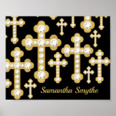Budded Crosses met 12 Faux Diamonds - Poster (Voorkant)