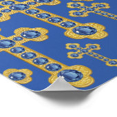 Budded Crosses met 12 Faux Sapphires - Poster (Hoek)