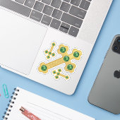 Budded Crosses met 5 Faux Emeralds - Contour Sticker (Laptop met iPhone)