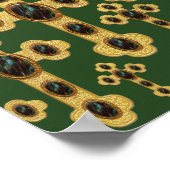 Budded Crosses met 6 Faux Bloodstones - Poster (Hoek)