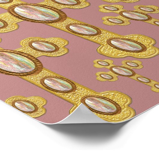 Budded Crosses met 6 Faux Opals - Poster (Hoek)