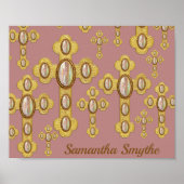 Budded Crosses met 6 Faux Opals - Poster (Voorkant)