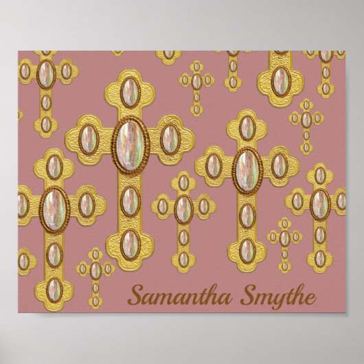 Budded Crosses met 6 Faux Opals - Poster (Voorkant)