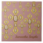 Budded Crosses met 6 Faux Opals - Tegeltje (Voorkant)