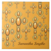 Budded Crosses met 6 Faux Sardonyx - Tegeltje (Voorkant)