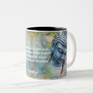 Buddha Abstract Watercolor Aangepaste Citaat Twee Tweekleurige Koffiemok
