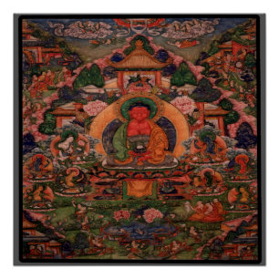 Buddha Amitabha in Zijne Pure Land van Suvakti Perfect Poster