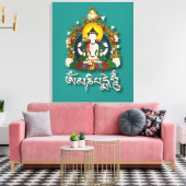 Buddha Amitabha Om Mani Padme Hum Tibetan Canvas Afdruk (Insitu (Woonkamer))