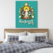 Buddha Amitabha Om Mani Padme Hum Tibetan Canvas Afdruk (Insitu (Slaapkamer))