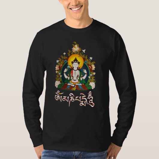 Buddha Amitabha Om Mani Padme Hum Tibetan T-shirt (Voorkant)