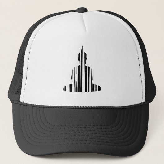 BUDDHA BAR CODE Boeddhistische Barcodepatroonontwe Trucker Pet (Voorkant)